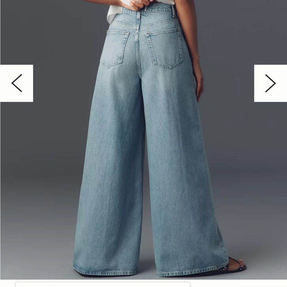 NWT Reformation Addyson Wide-Leg Blue Jeans